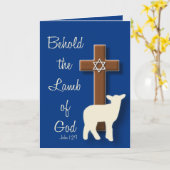 Erblicken Sie das Lamm… Passahfest Karte (Gelbe Blume)