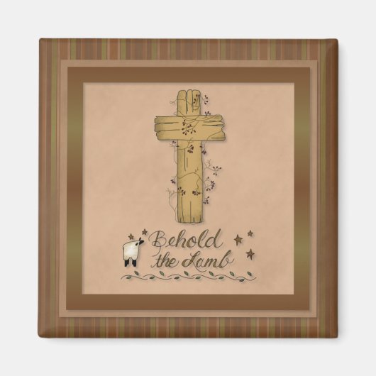 Erblicken Sie den Lamm-christlichen Magnet (Vorne)