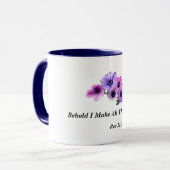 Erblicken Sie mich machen alle Sachen neu Tasse (Vorderseite Links)