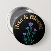 Erblühe – Inspirierender floraler Knopfnadel Button (Vorne & Hinten)