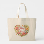 Erblühe mit Liebe Florales Design Jumbo Stoffbeutel (Rückseite)