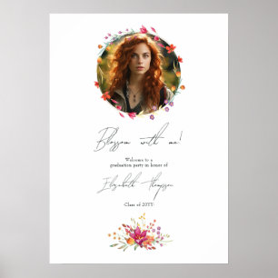 Erblühe mit mir Florale Abschlussfeier Willkommen Poster