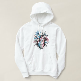"Erblühe von Innen" Herz & Lilien Hoodie