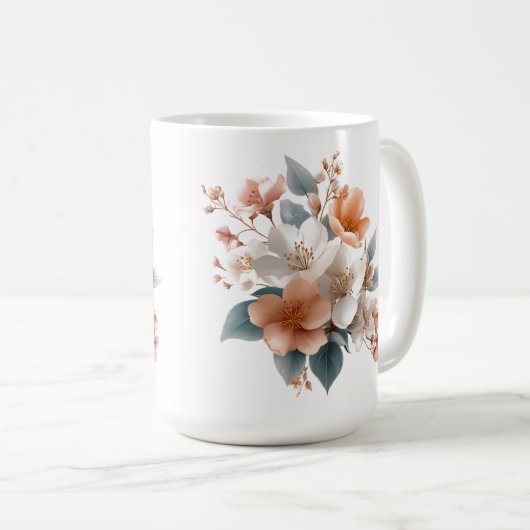 ☕ Erblühe, wo du trinkst 🌸✨ Kaffeetasse (VorderseiteRechts)