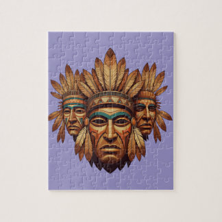 Erbmasken-Kunst - Symbolische Federn Puzzle