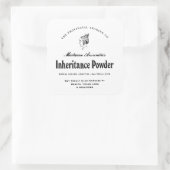 Erbmittel - apothekarisches Etikett Quadratischer Aufkleber (Tasche)