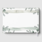 Erbmoderne Salbeigrüne Hochzeitsbotanik Gästebuch (Rückseite)