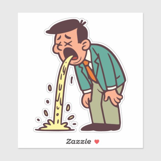 Erbrechen Aufkleber (Blatt)