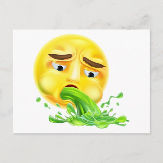 Erbrechen Emoji Emoticon Postkarte (Vorderseite)