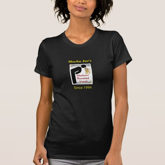 Erbrechen: Kaffee Spaß T - Shirt (schwarz) (Vorderseite)