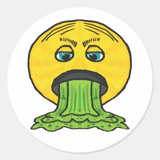 Erbrechen Runder Aufkleber (Vorderseite)