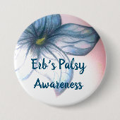 Erb's Palsy Awareness Beautiful Blume Button (Vorderseite)