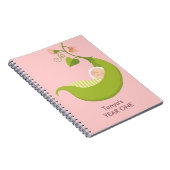 Erbse in einem Hülsen-Mädchen-Baby-Notizbuch Notizblock (Rechte Seite)