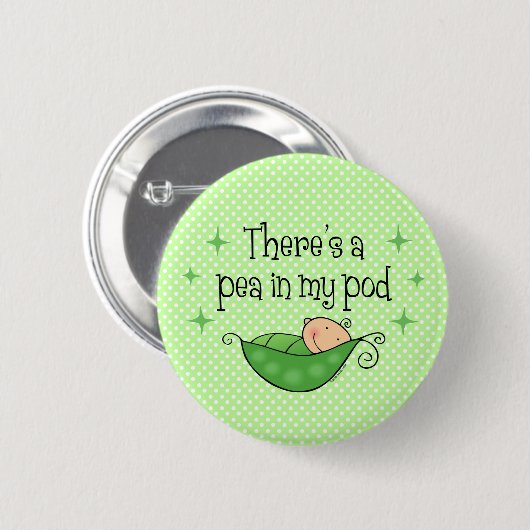 Erbse in meinem Hülsen-Knopf Button (Vorne & Hinten)