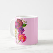 Erbse, lila und rosa kaffeetasse (Vorderseite Links)