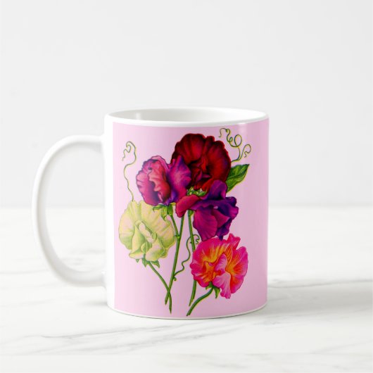 Erbse, lila und rosa kaffeetasse (Links)