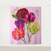 Erbse, lila und rosa wandteppich (Vorderseite)