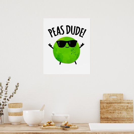 Erbse Typ Funny Veggie Pea Pub Poster (Küche)