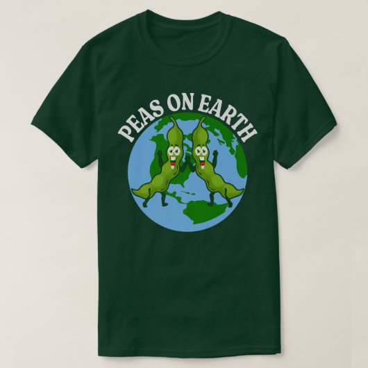 Erbsen auf der Erde Frieden Vegan und vegetarisch T-Shirt (Design vorne)