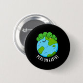 Erbsen auf der Erde Lustiger Gemüse-Friedenswitz D Button (Vorne & Hinten)