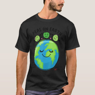 Erbsen auf der Erde Veganer Witz Vegetarier Vegane T-Shirt