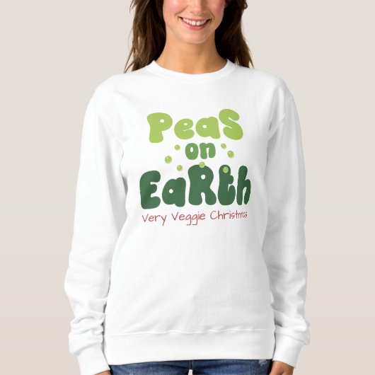 Erbsen auf der Erde Vegetarische Weihnachten Sweat Sweatshirt (Vorderseite)