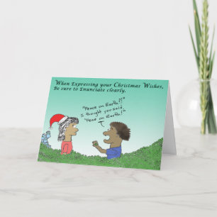 Erbsen auf Erde Feiertagskarte