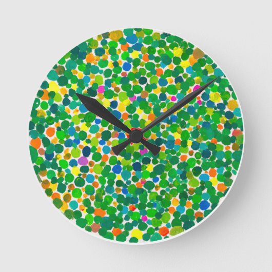 Erbsen auf Erde (kein Text) Runde Wanduhr (Vorderseite)