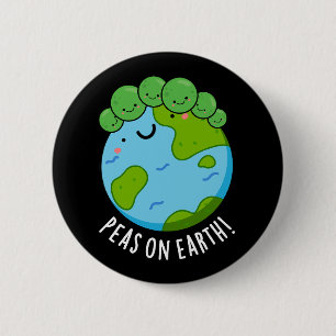 Erbsen auf Erden Funny Veggie Peace Pub Dark BG Button