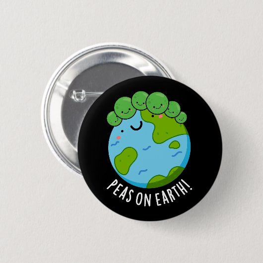 Erbsen auf Erden Funny Veggie Peace Pub Dark BG Button (Vorne & Hinten)