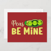 Erbsen be meine Niedliche Liebe Funny Valentine's  Postkarte (Vorne/Hinten)