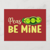 Erbsen be meine Niedliche Liebe Funny Valentine's  Postkarte (Vorderseite)