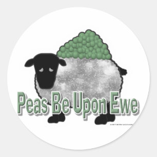 Erbsen bei Ewe Runder Aufkleber