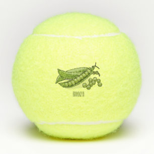 Erbsen Cartoon-Illustration  Tennisbälle