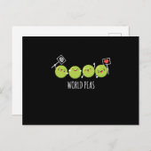 Erbsen der Welt Vegane Vegane Gemüse Erbsen Postkarte (Vorne/Hinten)