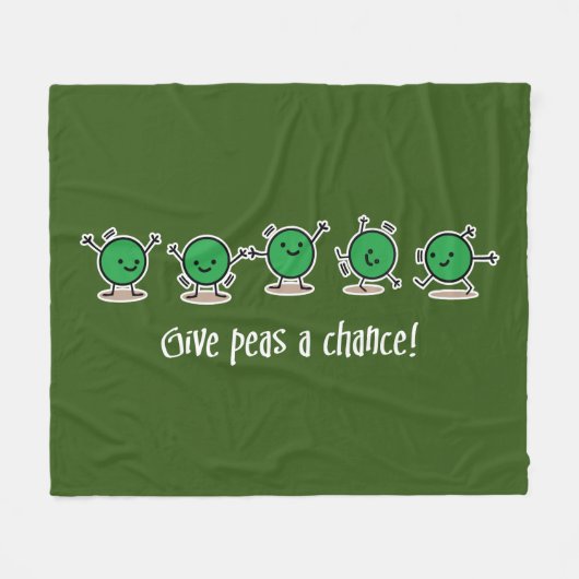 Erbsen eine Chance geben Fleecedecke (Vorderseite (Horizontal))