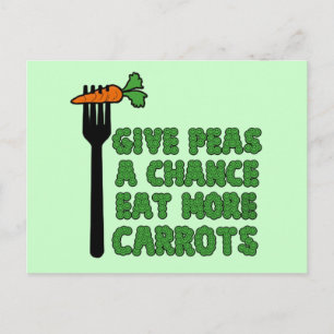 Erbsen eine Chance geben Postkarte