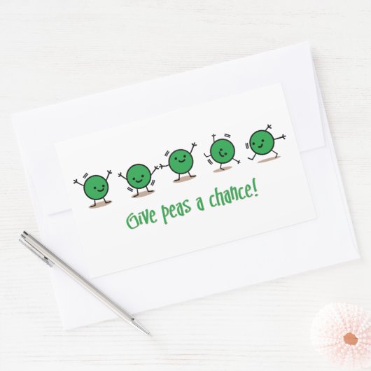 Erbsen eine Chance geben Rechteckiger Aufkleber (Umschlag)