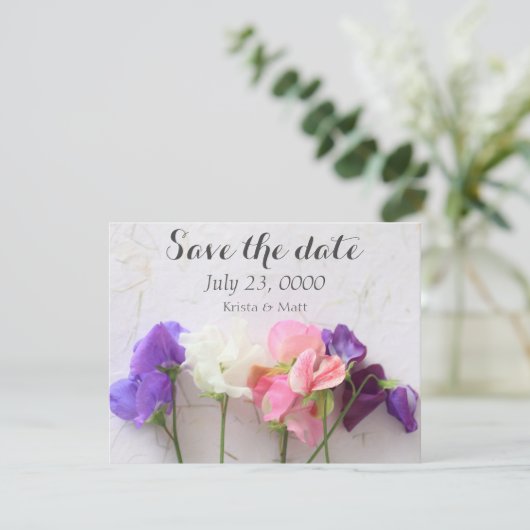 Erbsen, frisch save the date (Stehend Vorderseite)