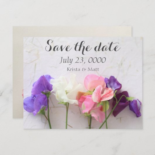 Erbsen, frisch save the date (Vorne/Hinten)