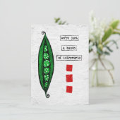 Erbsen-Grußkarte - Schönes Gemüse - Einführungen Karte (Stehend Vorderseite)