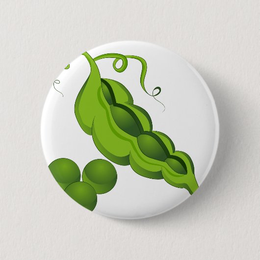 Erbsen-Hülsen-Cartoon Button (Vorderseite)