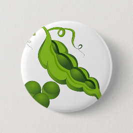 Erbsen-Hülsen-Cartoon Button