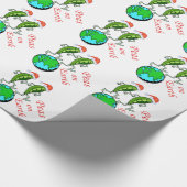 Erbsen im Urlaub auf der Erde Geschenkpapier (Ecke)