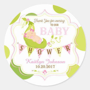 Erbsen in einem Hülsen-Baby danken Ihnen zu Runder Aufkleber