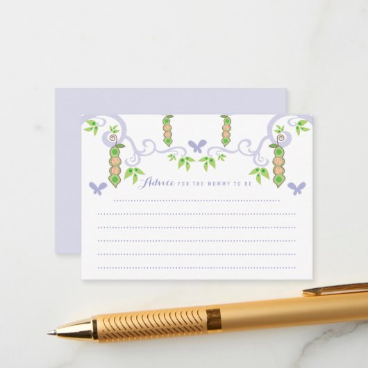 Erbsen in einem Pod Boy und Mädchen Twins Baby Dus Hinweiskarte (Vorderseite/Rückseite Beispiel)