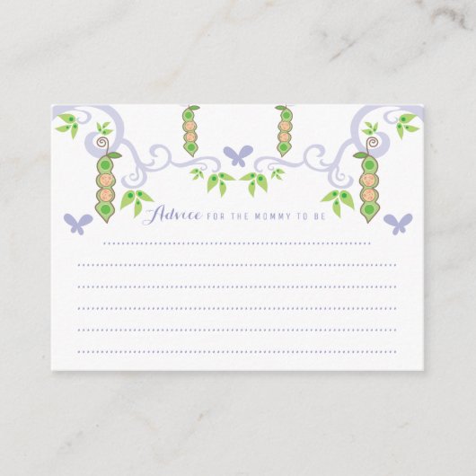 Erbsen in einem Pod Boy und Mädchen Twins Baby Dus Hinweiskarte (Vorderseite)