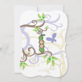 Erbsen in einem Pod Garden Zehn Kinderdusche laden Einladung (Rückseite)