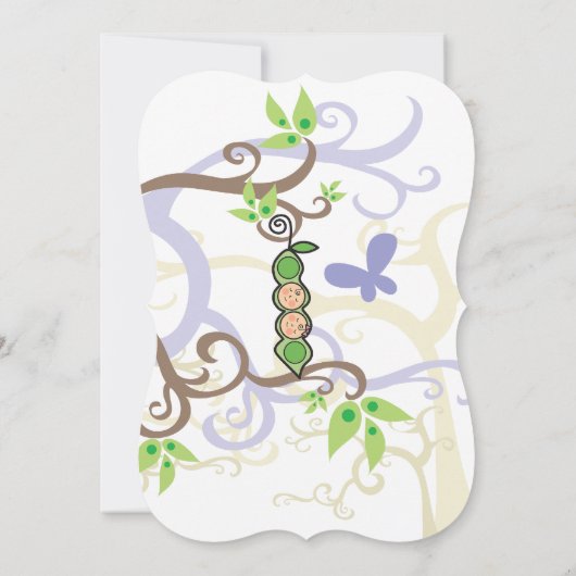 Erbsen in einem Pod Garden Zehn Kinderdusche laden Einladung (Rückseite)