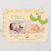 Erbsen in einem Pod Twins 2 Bilder Geburtsankündig Einladung (Vorne/Hinten)